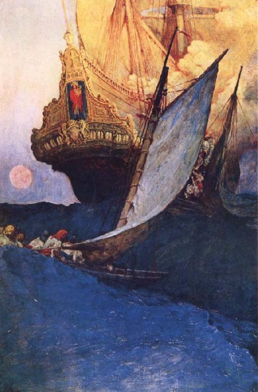 Howard Pyle An Attack on a Galleon France oil painting art